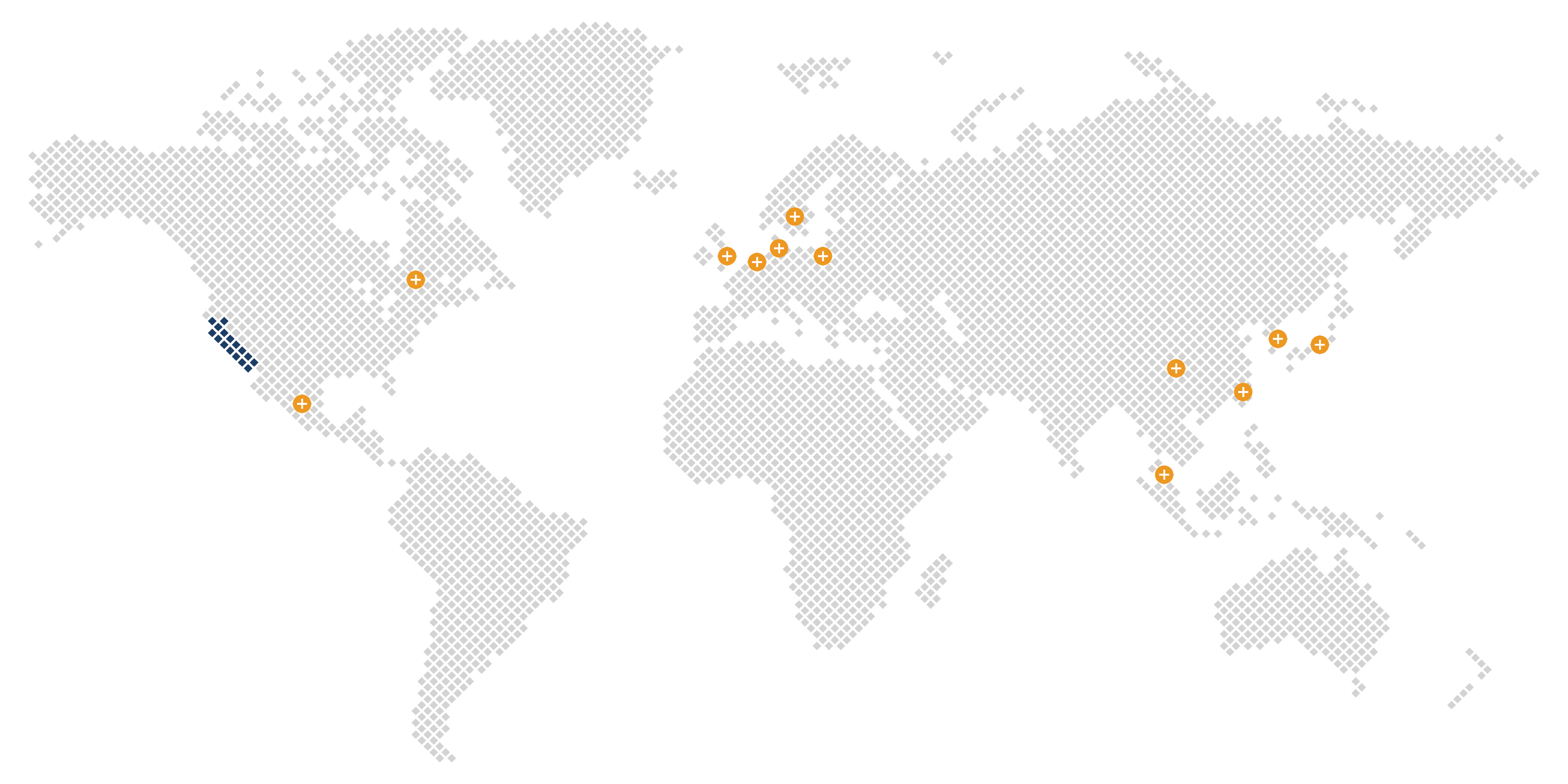 World Map with California highlighted